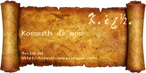 Kossuth Ámos névjegykártya